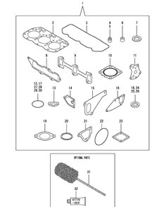 Engine Gasket Set Diagram and Parts List for SX3100 54ALB4S727-54ALB4SW727-54ALB4SX727-54ALB4SY727-54ALB4SZ727-54AMB4S727-54AMB4SW727-54AMB4SX727-54AMB4SY727-54AMB4SZ727 Cub Cadet Lawn Tractor